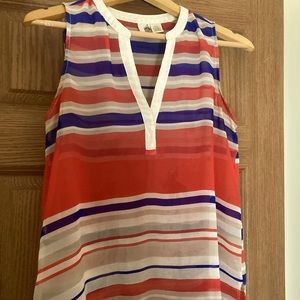 Striped Sleeveless Blouse